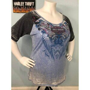 Harley-Davidson Casual Shirt 2XL Women , Rhinestone, Full Print